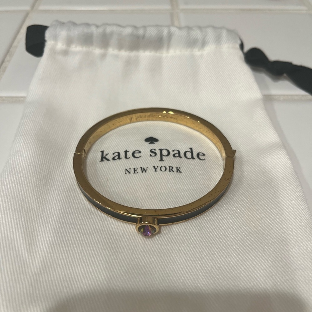 Kate spade forever gems cristal bangle bracelet in black & gold